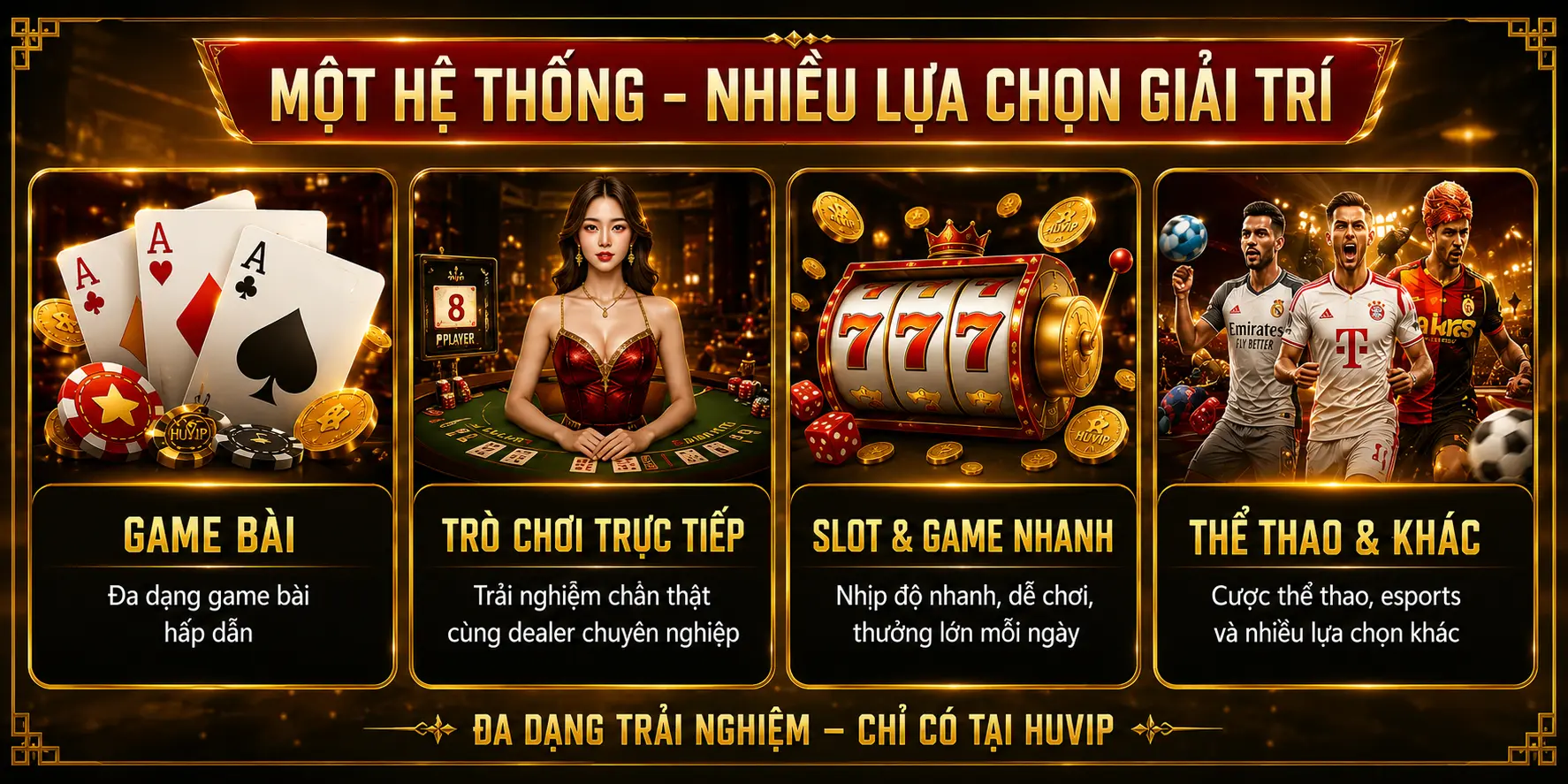 Casino trực tuyến HUVIP cùng Dealer người thật